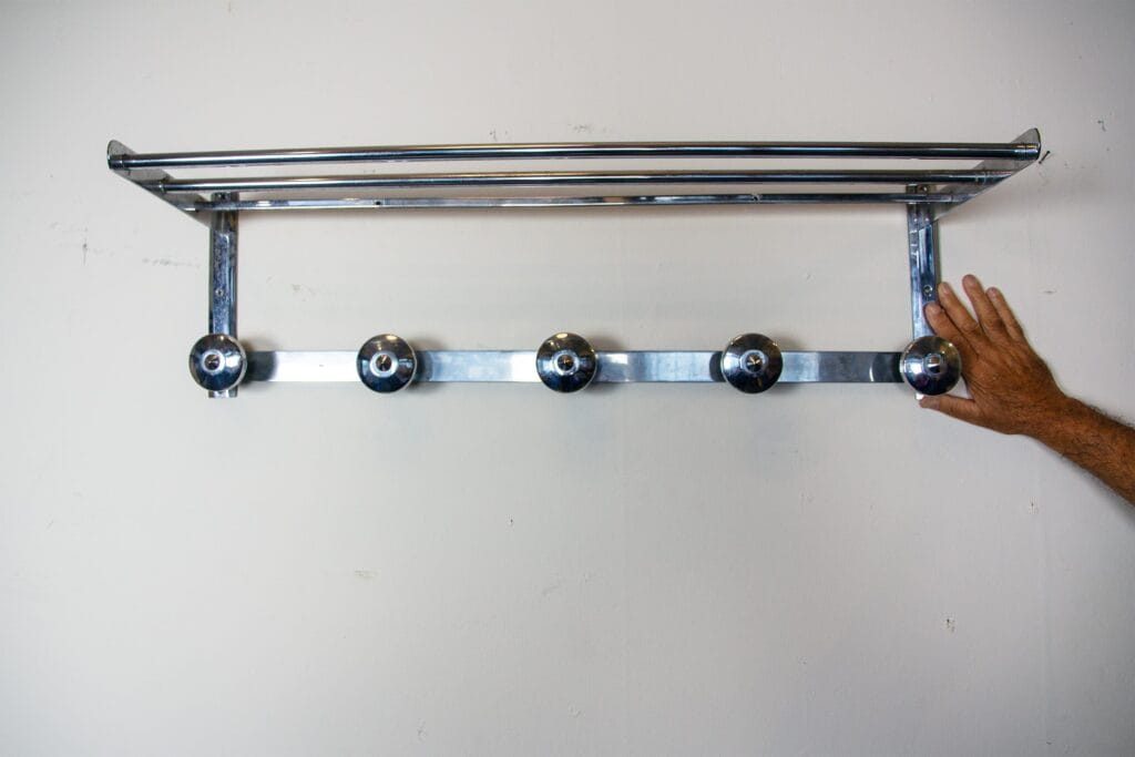 Chrome-plated wall coat rack